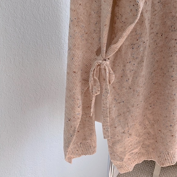 LOFT Flecked Side Tie Poncho Sweater - Picture 6 of 13